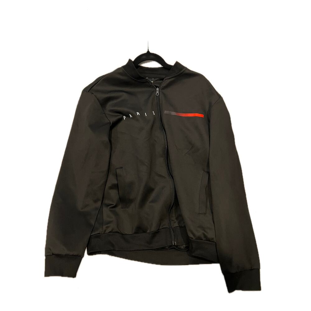 Paris Black ZIp Up Sweatshirt Mens Size XL